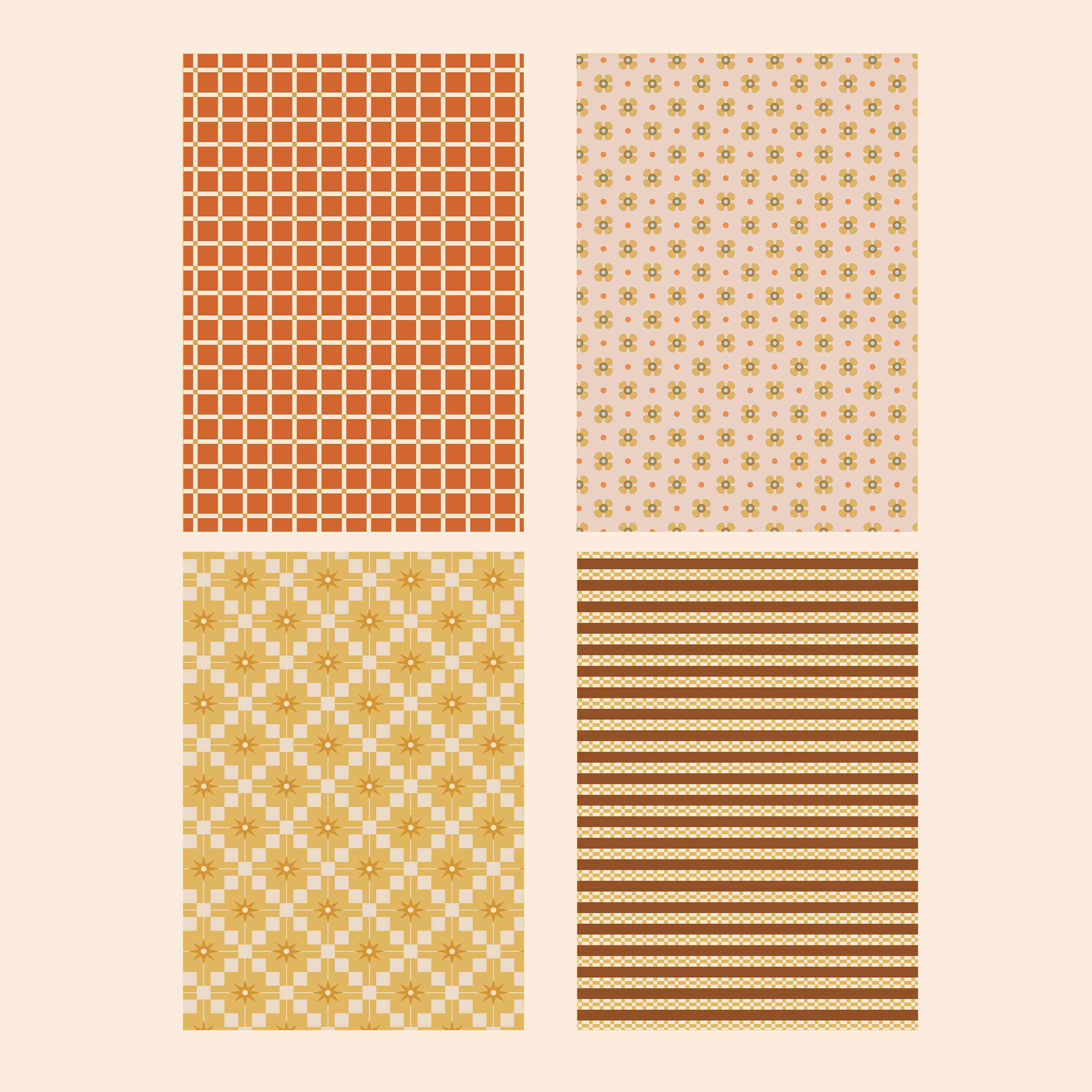 Lately Studio - Wholesale Scrapbook - Journalling Papers Book | Craft Paper Pack | Retro Pattern4