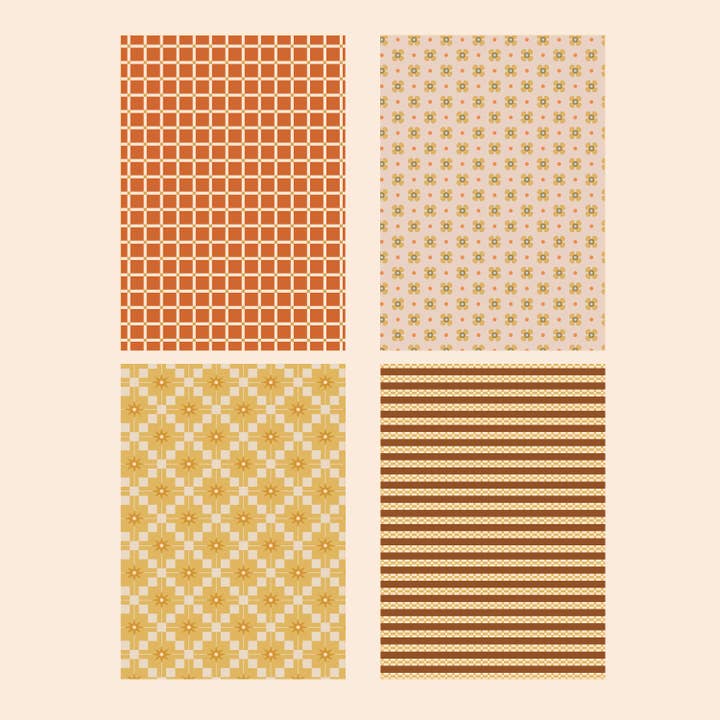 Lately Studio - Wholesale Scrapbook - Journalling Papers Book | Craft Paper Pack | Retro Pattern4