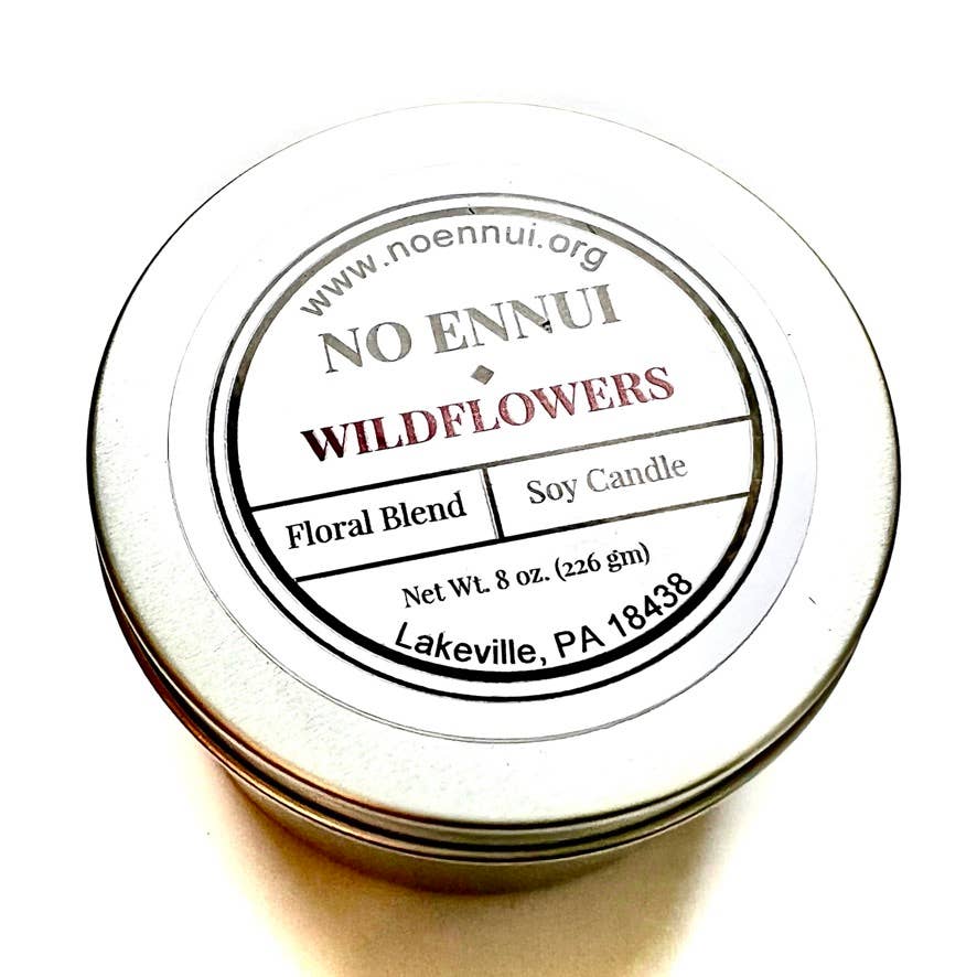 No Ennui - Wholesale Travel Candles - "Wildflowers" Botanical Soy Candle with flowers3