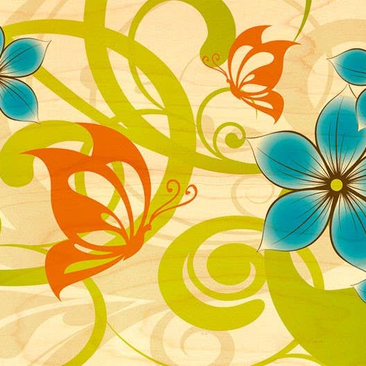 Carte Postale Bois Fleurs Bleues pour la vente par Hironwoods