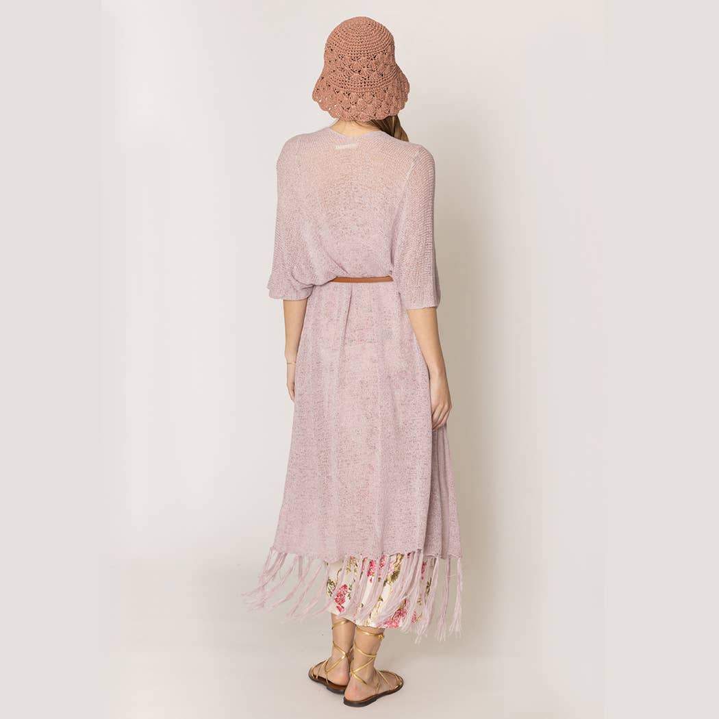 Fashion City - Venta al por mayor Kimono - Mujer - Cárdigan largo de punto con flecos y forro tipo kimono12