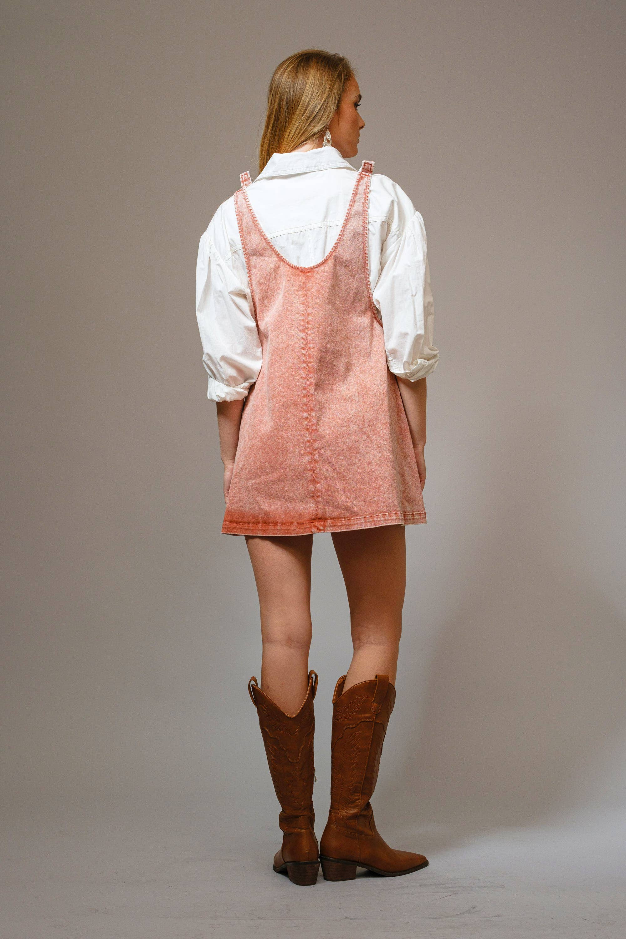 CANYON CLAY 23315D - Garment Washed Denim Overall Dress for wholesale on Faire3