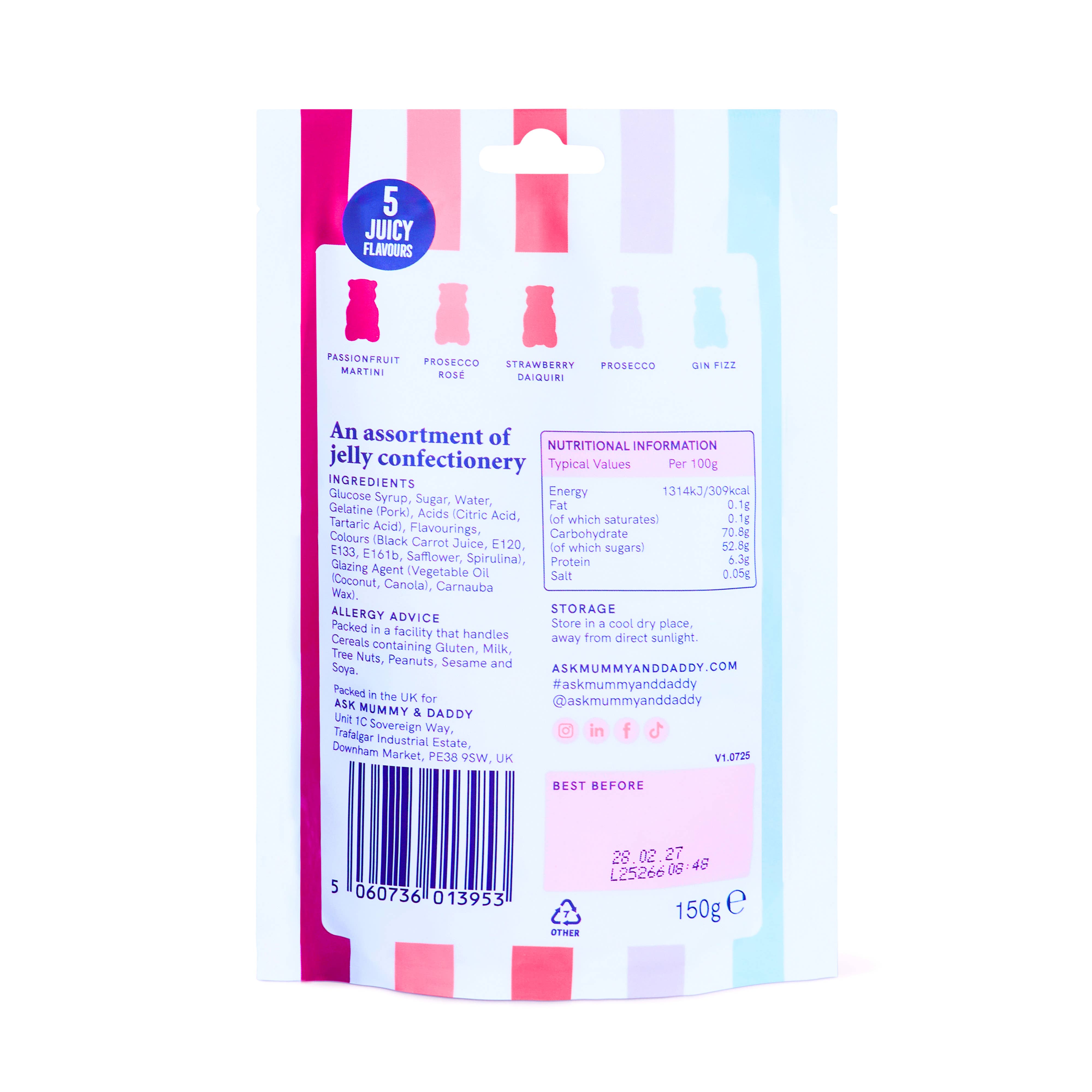 Ask Mummy & Daddy - Wholesale Gummy - NEW Cocktail Mix Share Bag - 150g3