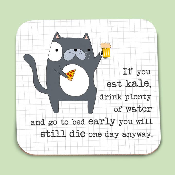Coaster - Als je boerenkool eet, zul je op een dag nog steeds sterven voor wholesale door Dandelion Stationery