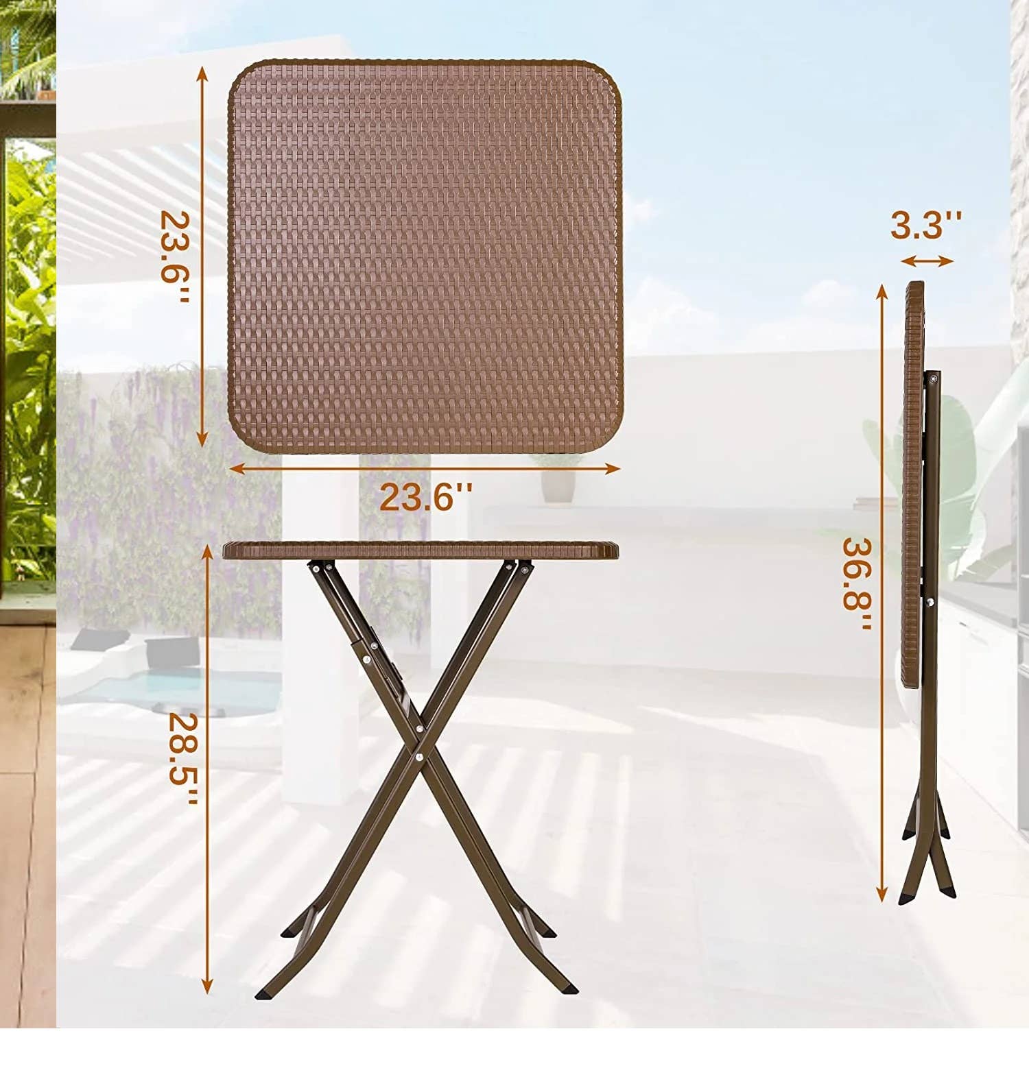 Above Edge - Wholesale Patio Table - 23.6” Patio Table, Small Plastic Folding Patio Table2