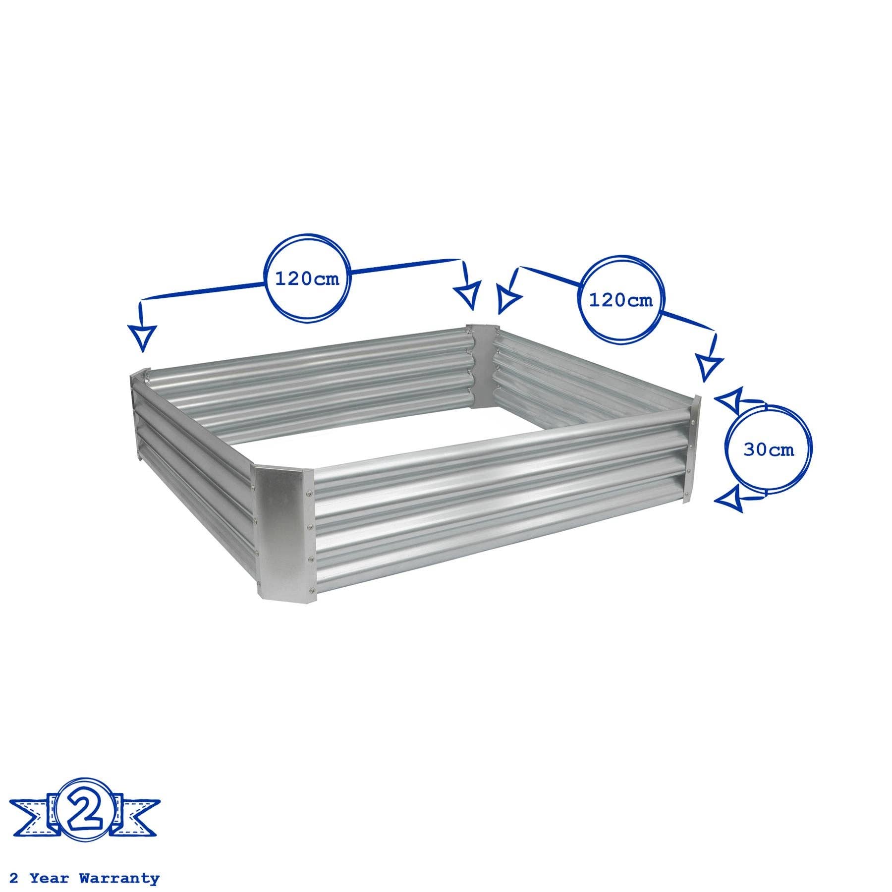 Rinkit Ltd - Wholesale Planter Box - 120cm x 120cm Square Galvanised Steel Raised Garden Bed - By Harbour Housewares11