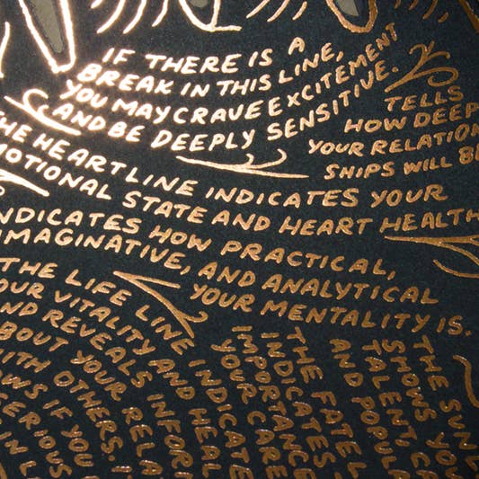 Ladyfingers Letterpress - Wholesale Everyday Greeting Card - Deluxe Palmistry Self Care Card1