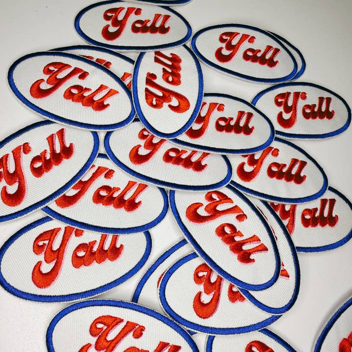 TEELUX - Wholesale Patch - 3" Y'all - Embroidered Hat Patch1