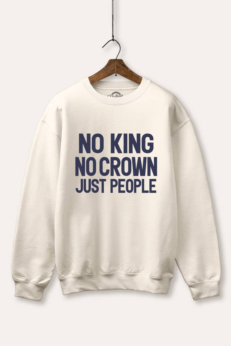 VINTAGE POINT USA - Wholesale Graphic Sweatshirt - Women's - NO KING NO CROWN FLEECE GRAPHIC SWEATSHIRT1