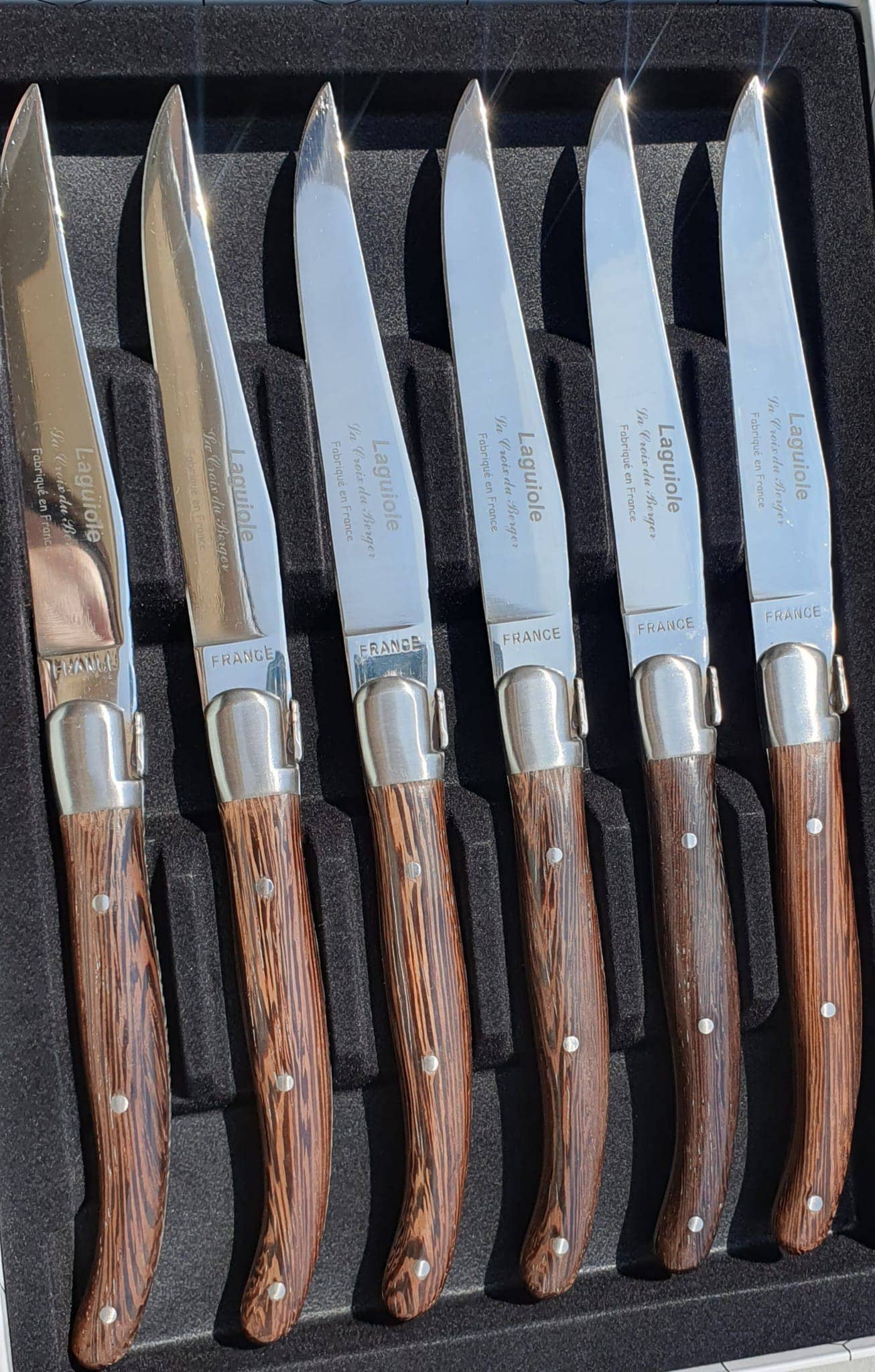 Allweneedis group LTD – wholesale Kökskniv – Wengé Laguiole köttknivar i trä, set om 66