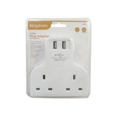 Rinkit Ltd - Wholesale Power Adapter - 2-Way Power Strip with 2 USB Ports - By Kingavon0