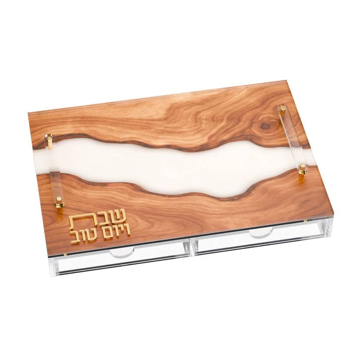 Resin Challah Board with Tray for wholesale by Feldart LLC