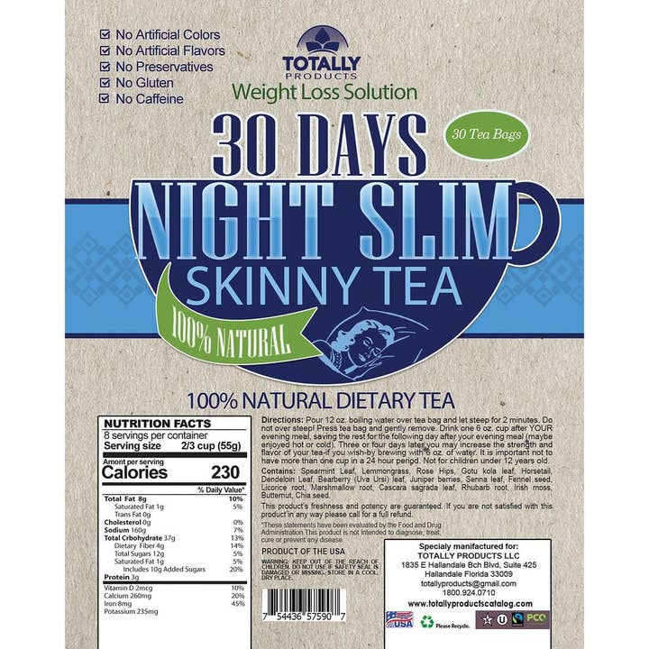 Totally Products - Wholesale Health/Detox Tea - Night Slim Skinny Tea and 15-day Detox Combo Pack