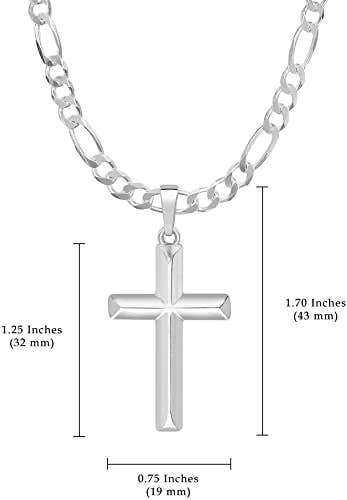 JB Jewelry – wholesale Hänge-/berlockhalsband – 5 mm Sterling Silver kors hänge italienska Figaro kedja Neckl1