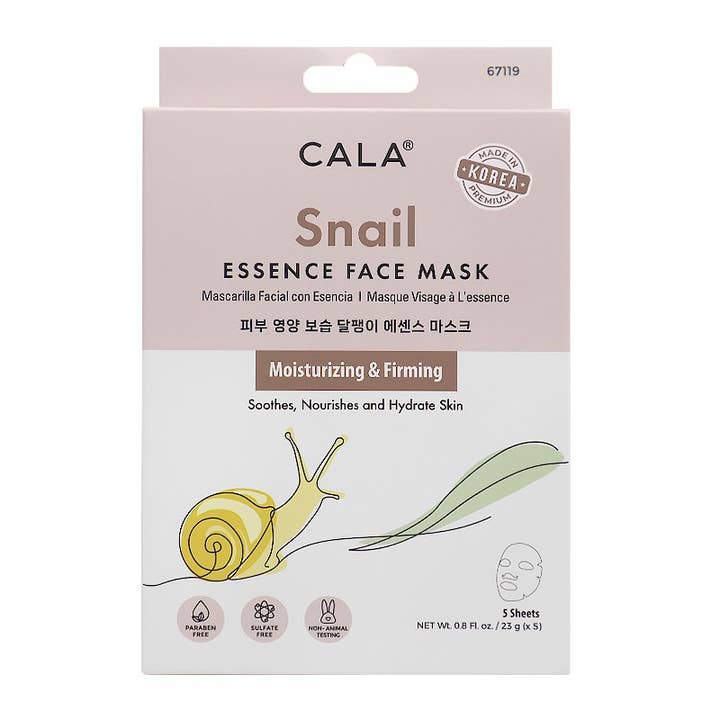 PINEAPPLE Beauty – Máscara facial por atacado – CALA 67119 Máscaras Faciais de Essência de Caracol 5 Folhas - Conjunto de 62