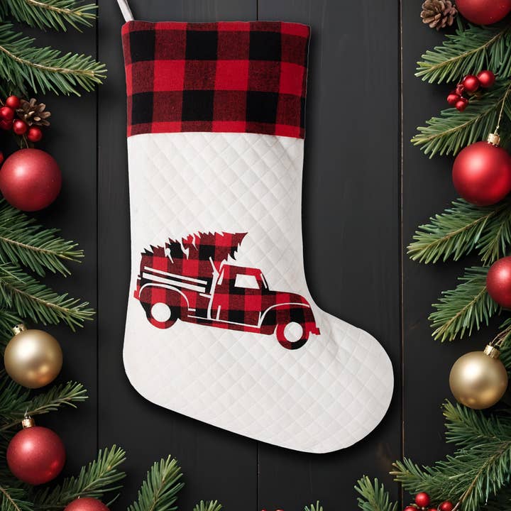 GEXWORLDWIDE - Wholesale Holiday Stocking - 2025 New Classic Red Black Plaid Christmas Stocking5