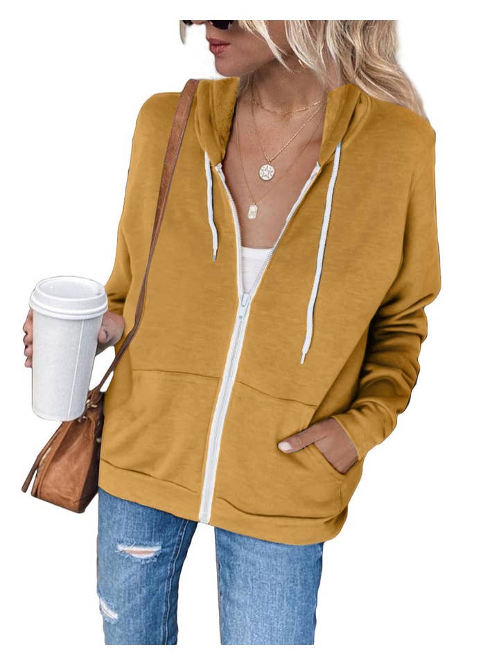 PRETTY BASH - Wholesale Hoodie - Women's - Zip-Up Drawstring Hoodie Jacket