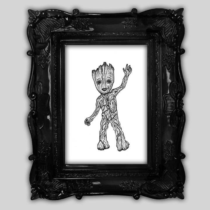 I am Tree Dot Work Art Print for wholesale by Skaro Crafts