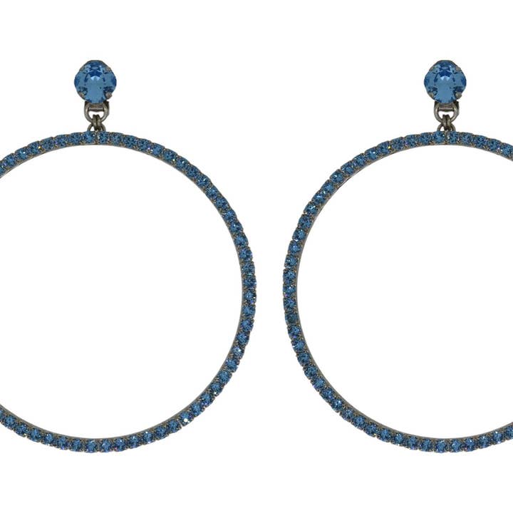 Orecchini a cerchio Jumbo Blu in Platino (Clip) per la vendita all'ingrosso da parte di VICKISARGE