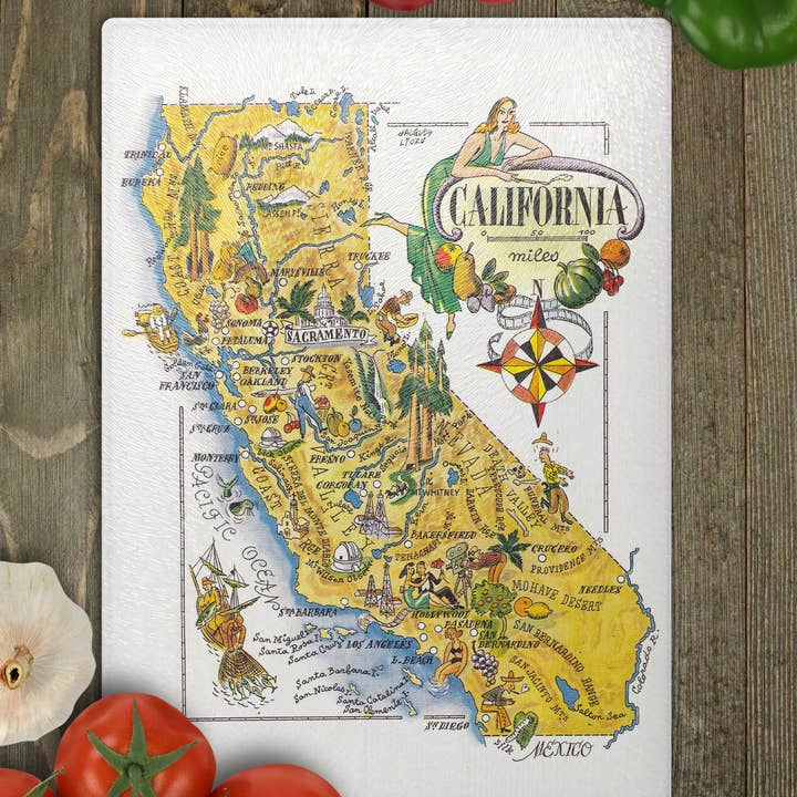 California Map Cutting Board Charcuterie Cheese Board for wholesale by Daisy Mae Designs