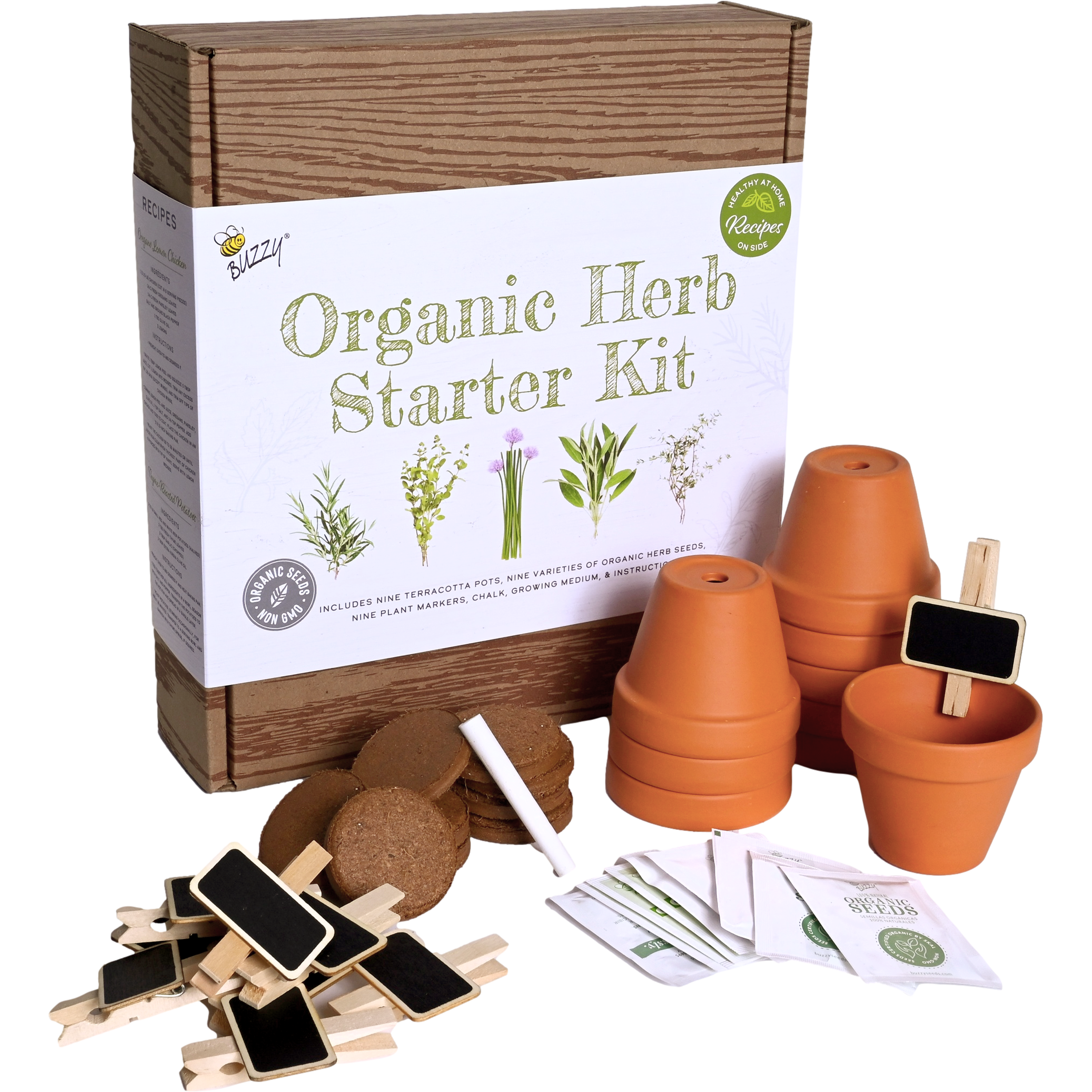 Buzzy Seeds Grow Gifts - Wholesale Plant Seeds - Organic Herb Starter Kit | Garden Workshop Kit | 9 Herbs3
