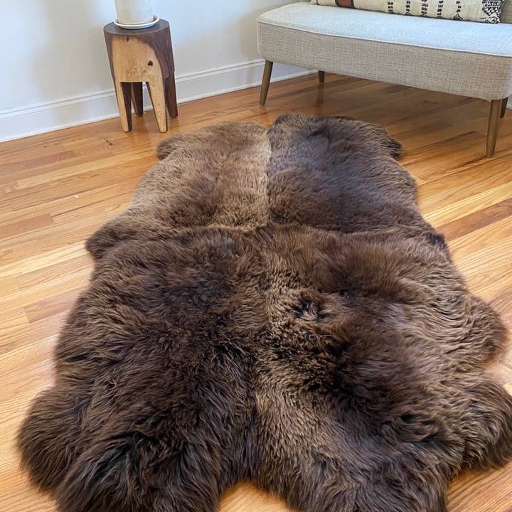 East Perry - Wholesale Area Rug - PLUSH BROWN SHEEPSKIN QUAD