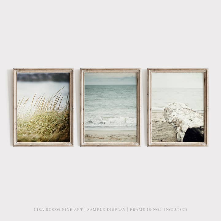 Coastal Beach | Ensemble de 3 tirages d'art pour la vente par Lisa Russo Fine Art