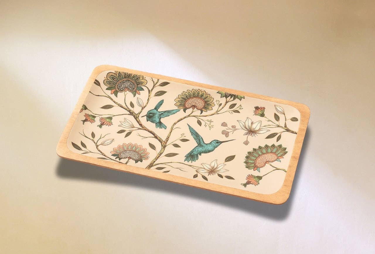 Bohozena – wholesale Serving tray – Hummingbird Mango Wood Serving Tray1