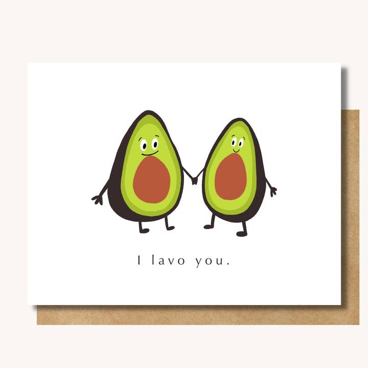 I Lavo You Avocado-Karte — Muttertagskarte für den Großhandel von Kelly Scott Design Co