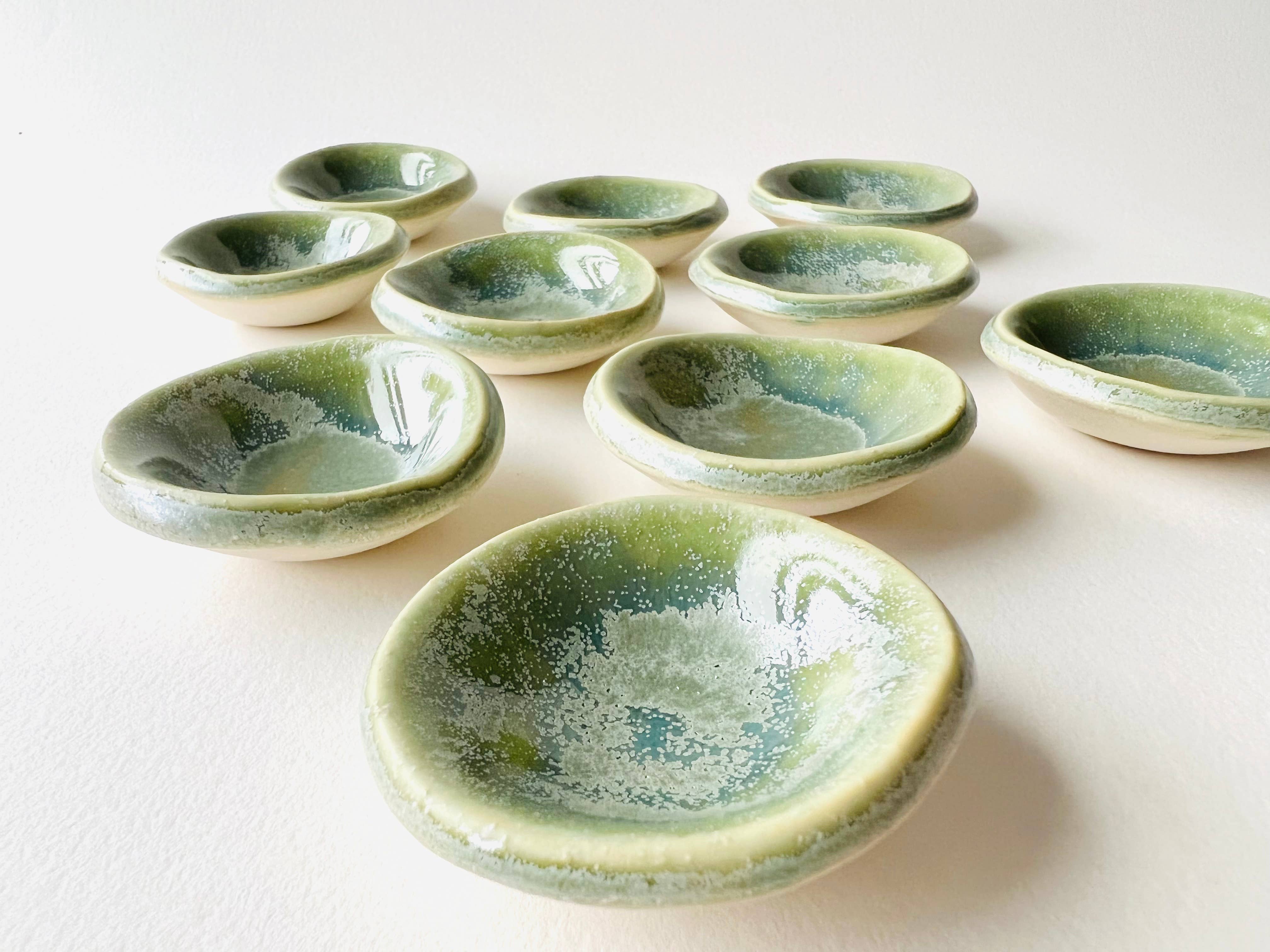 MoonMoon Ceramics – wholesale Jewellery dish – Green Tea Tiny Ring Dish2