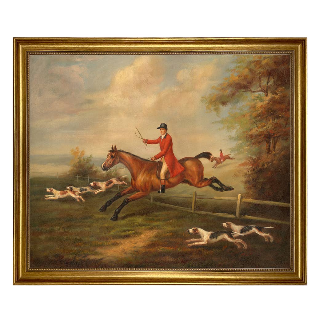 Madison Bay Co. - Historical Home Decor Reproductions - Wholesale Painting/Drawing - Fox Hunting Scene Vintage Painting Print on Canvas4