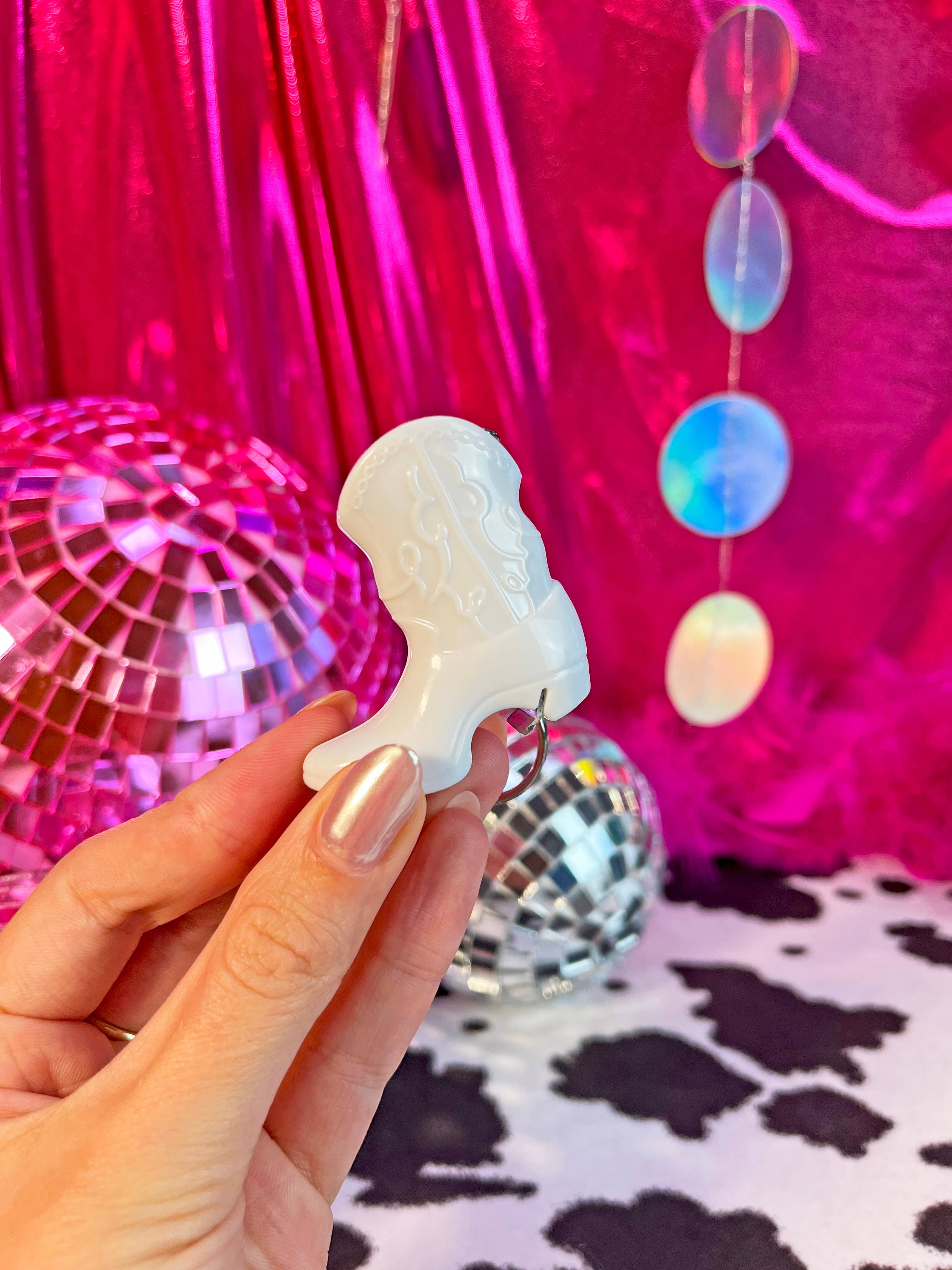 A Shop of Things - Wholesale Keychain - Women's - Boot Bottle Opener Keychain- White3