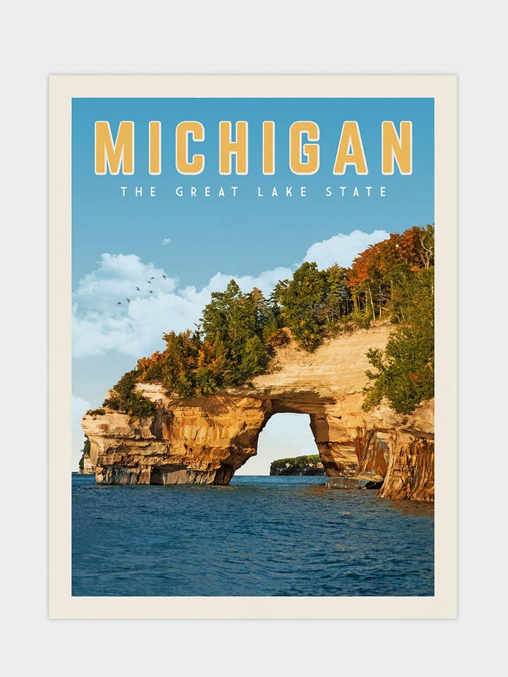Michigan - Vintage Travel Print for wholesale by Vintaprints