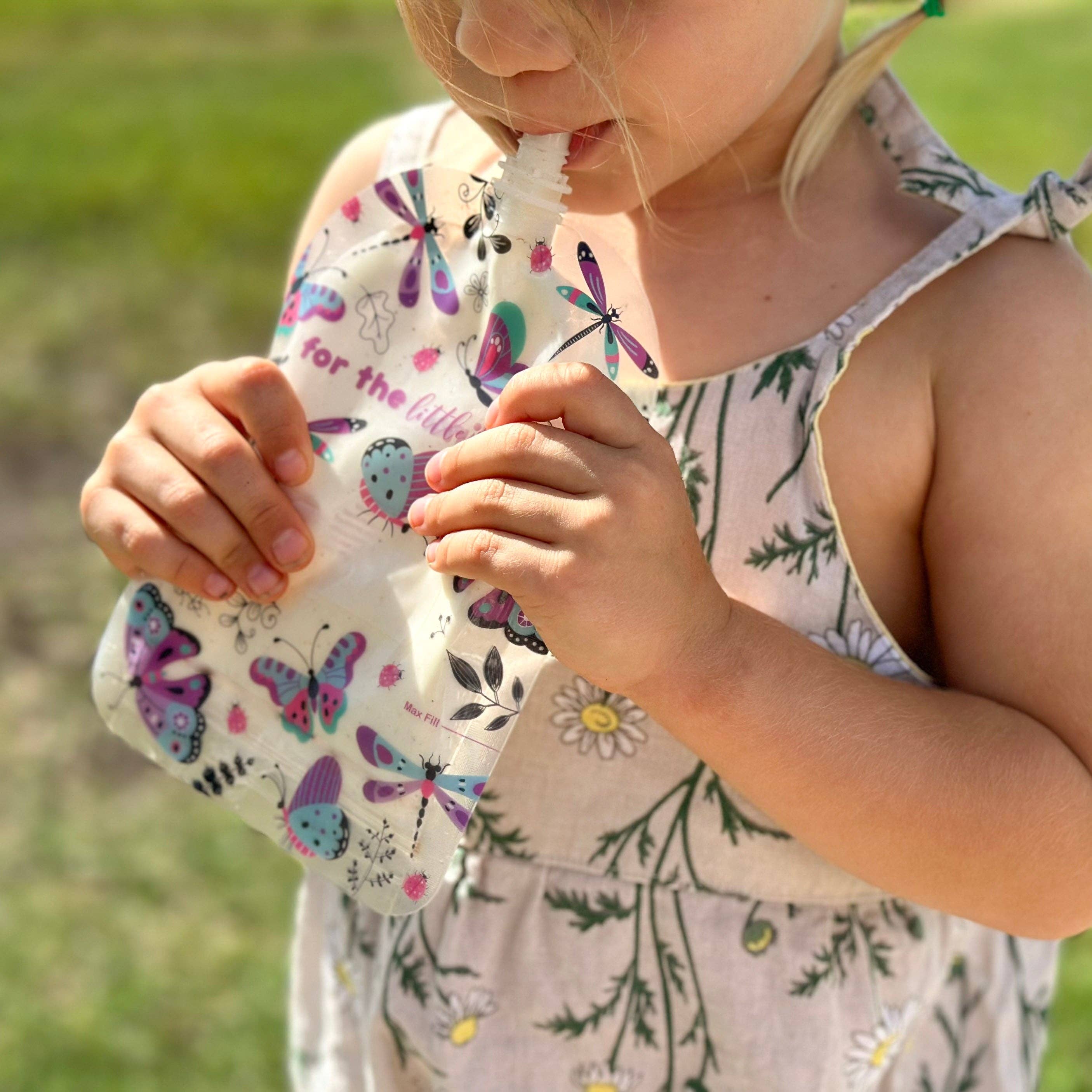 Sinchies - Venta al por mayor Bolsa/envoltorio de alimentos - Bolsas de comida reutilizables Sinchies de 150 ml - Flutterbys2