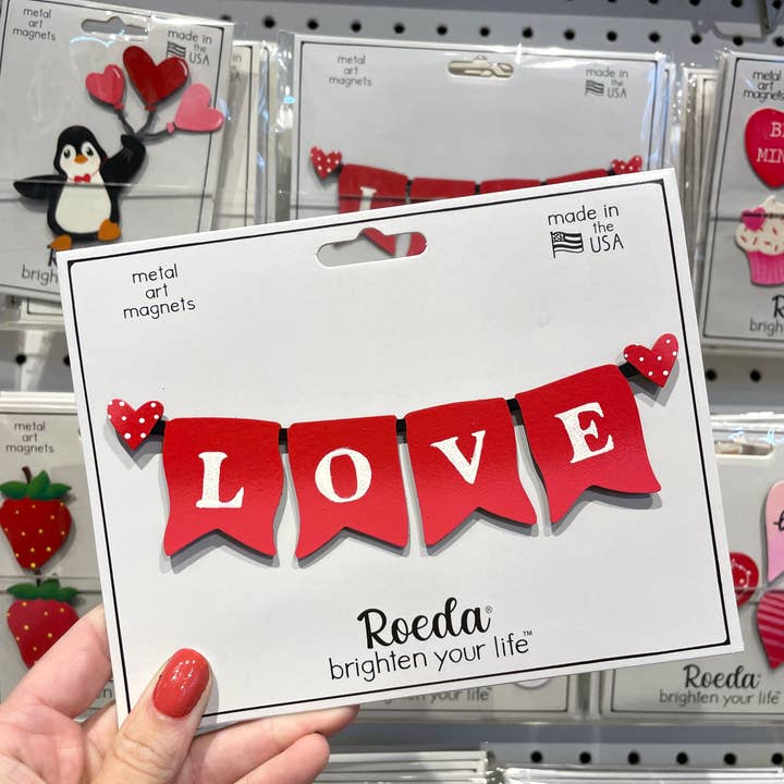 "Love" Banner Magnet (6"w), Valentine's Day Decor, Wedding for wholesale by Roeda Studio