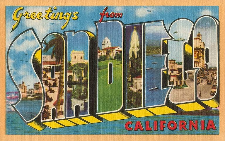 Found Image Press - Wholesale Magnet - Magnet CA-1097 Greetings from San Diego, California0