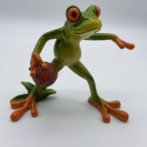 Deal1Sales - Wholesale Decorative Figurine - Glazed Red Eyed Tree Frog with Basket Ball Figurine