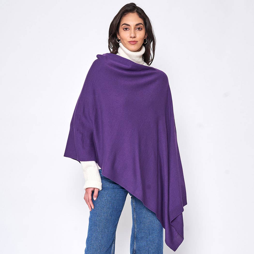 Fashion City – wholesale Poncho – Women's – Light Tone Solid Diamond Shape Scarf Poncho5