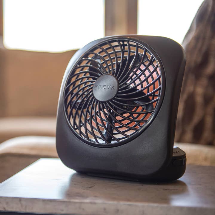 Treva - Wholesale Electric Fan - Treva 5 Inch Battery Operated Desk Fan Black