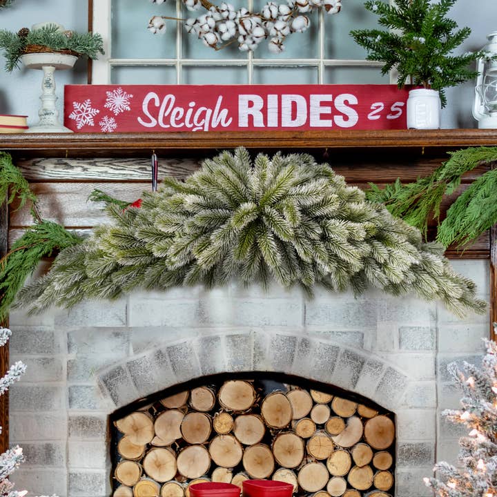 Grand Verde - Wholesale Bunting/Garland - 42” Flocked Christmas Swag Pine Garland6