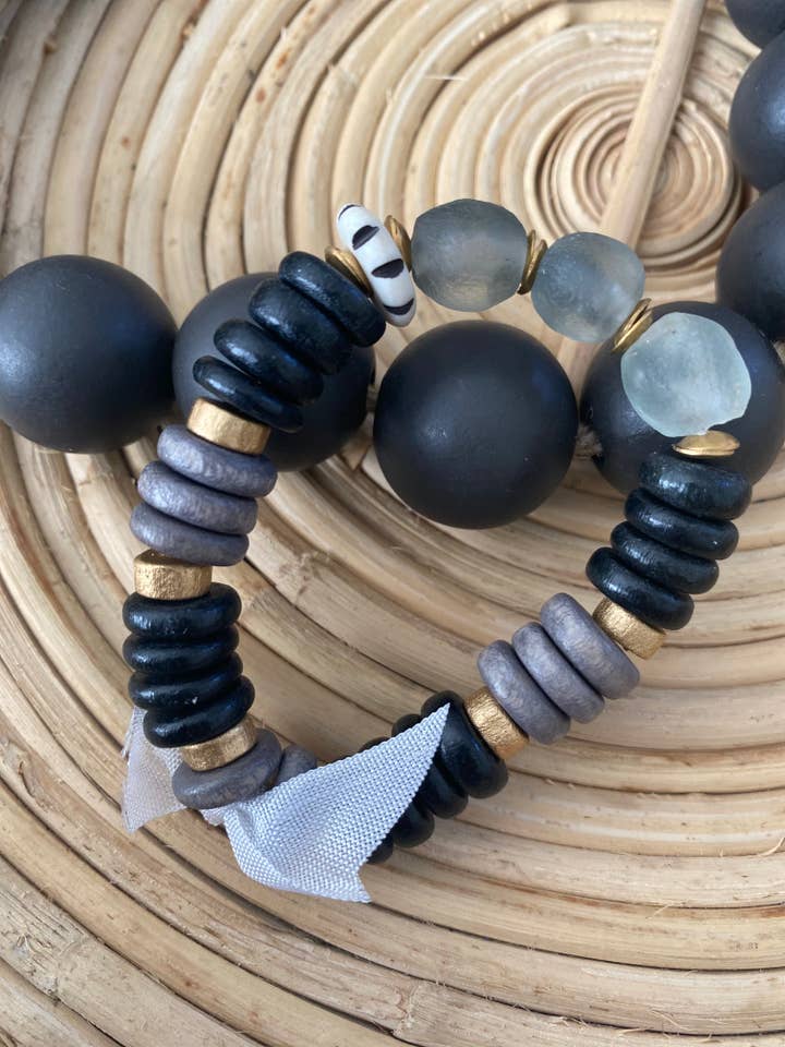 Cool Smoke Sea Glass Bracelet for wholesale by Nina’s Attic