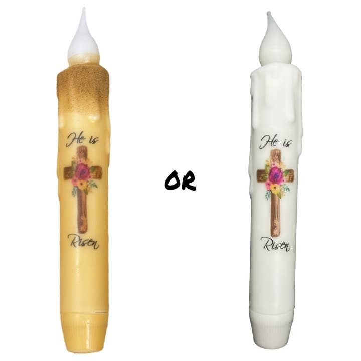 Small Town Dusk - Wholesale Flameless Candle - He Is Risen Easter Battery Operated Timer Taper Candles