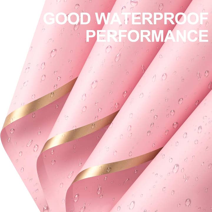 LA Ribbons Wholesale - Wholesale Flat wrap - 58x58cm Matte Floral Sheets with Gold Edge | Wild Rose | 50-pcs Bag
3