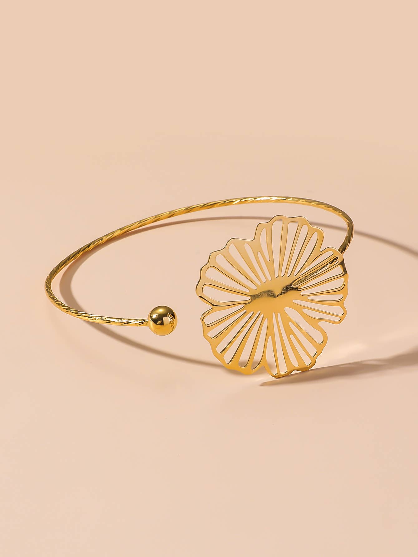 Blossom bijoux - Wholesale Cuff Bracelet - 24BRA104 Stainless Steel Open Soft Rigid Bracelet1