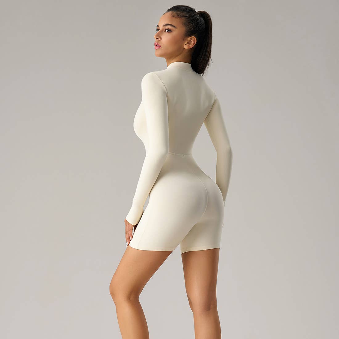 Sodalemon - Wholesale Unitard - Women's - Women Long-Sleeved Zip Workout High-Elasticity Yoga Bodysuit12