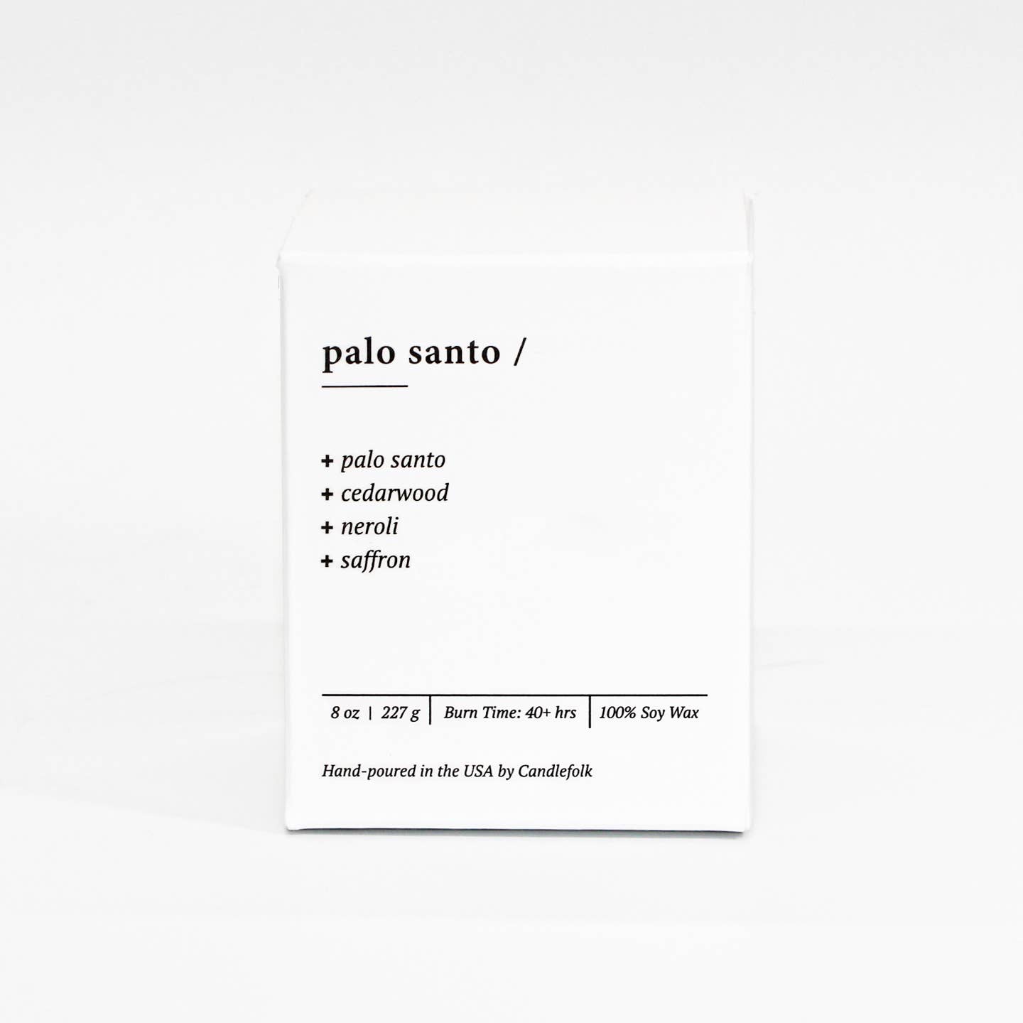 Candlefolk - Wholesale Jar/Filled Candle - Palo Santo -  8 oz Soy Candle1