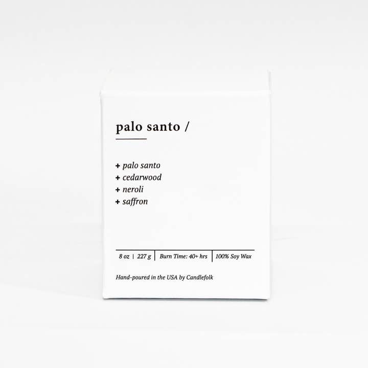 Candlefolk - Wholesale Jar/Filled Candle - Palo Santo - 8 oz Soy Candle1
