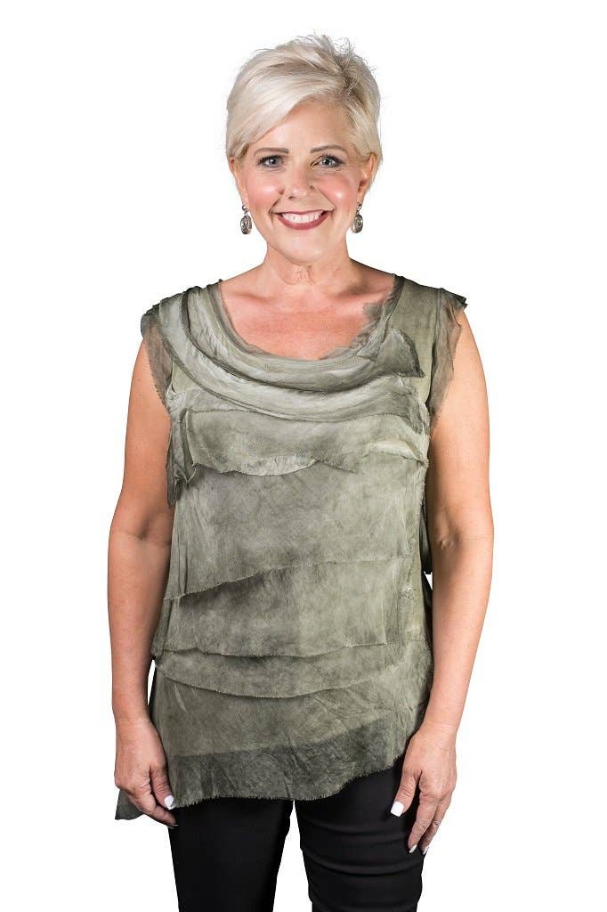 TINA Stephens Italy/Tees By Tina - Wholesale Blouse - Women's - Arianna Silk Ruffle Top (BT205)6