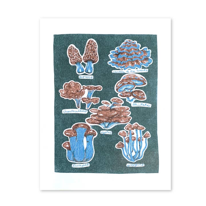Mushroom Feast Print for wholesale by Big Fog
