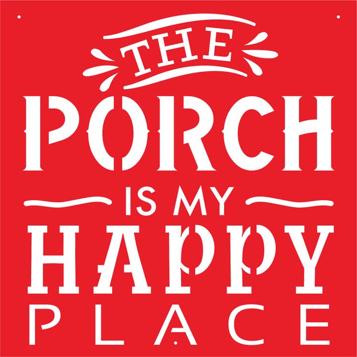 RUSTIC METAL "THE PORCH IS MY HAPPY PLACE" SIGN for wholesale by Recherche Furnishings, Inc.